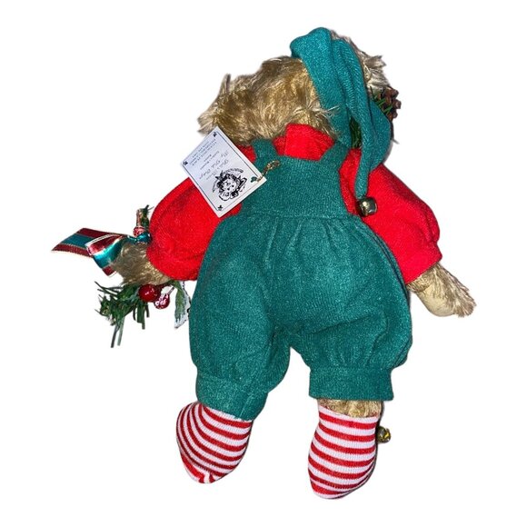 Santas Helper Mohair Teddy Bear By Debi Ortega - Festive Christmas Decoration Wi - Picture 7 of 9